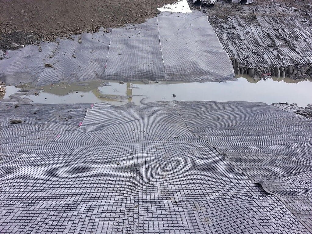Biaxial geogrid slope protection